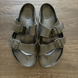Birkenstock Sandals Mens Size 10 Black Arizona EVA Double Strap Slides